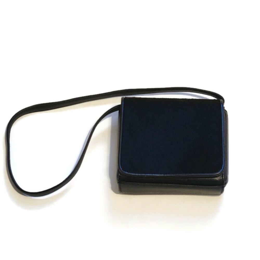 Nicole Miller Black Faux Fur Small Shoulder Bag Pochette OS